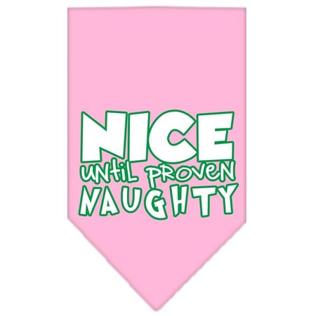 MIRAGE PET PRODUCTS Nice Until Proven Naughty Screen Print Pet BandanaLight Pink Small 66-164 SMLPK